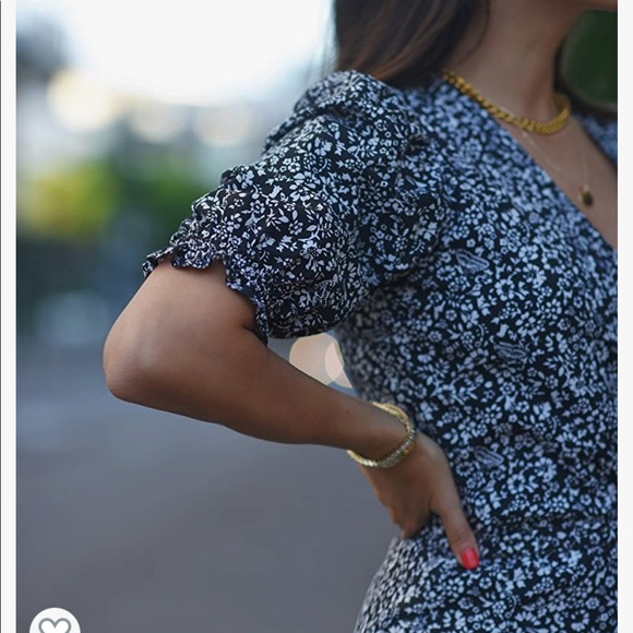 The Drop Paola Alberdi Puff Sleeve Wrap Dress - Picture 5 of 8